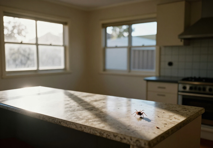 Cockroach infestation in an Elderslie kitchen before treatment